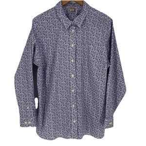 Duluth Trading Co Womens Floral Button Up Top Size 1X Purple‎ Preppy Breathable